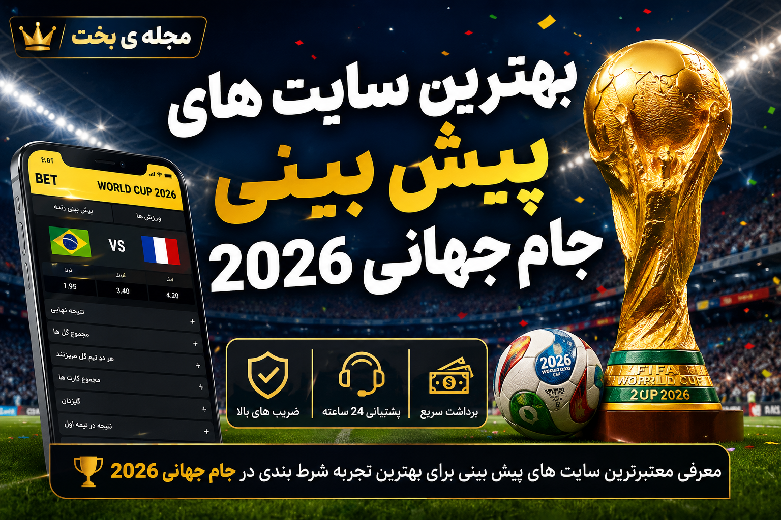 بهترین سایت های پیش بینی جام جهانی 2026